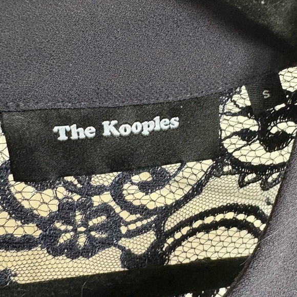 The Kooples Lace Cut Out Crepe Dress in Navy Size Small - Picture 8 of 10